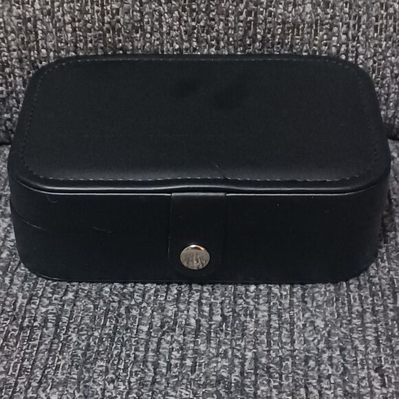 Black Faux Leather Travel Jewelry Box - Picture 1 of 5